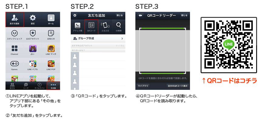 QRコード登録手順